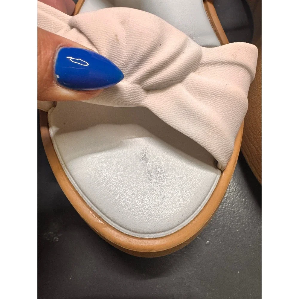 Melissa Platform Sandals Off‎ White Cream Vegan Knot Slingback Womens 8